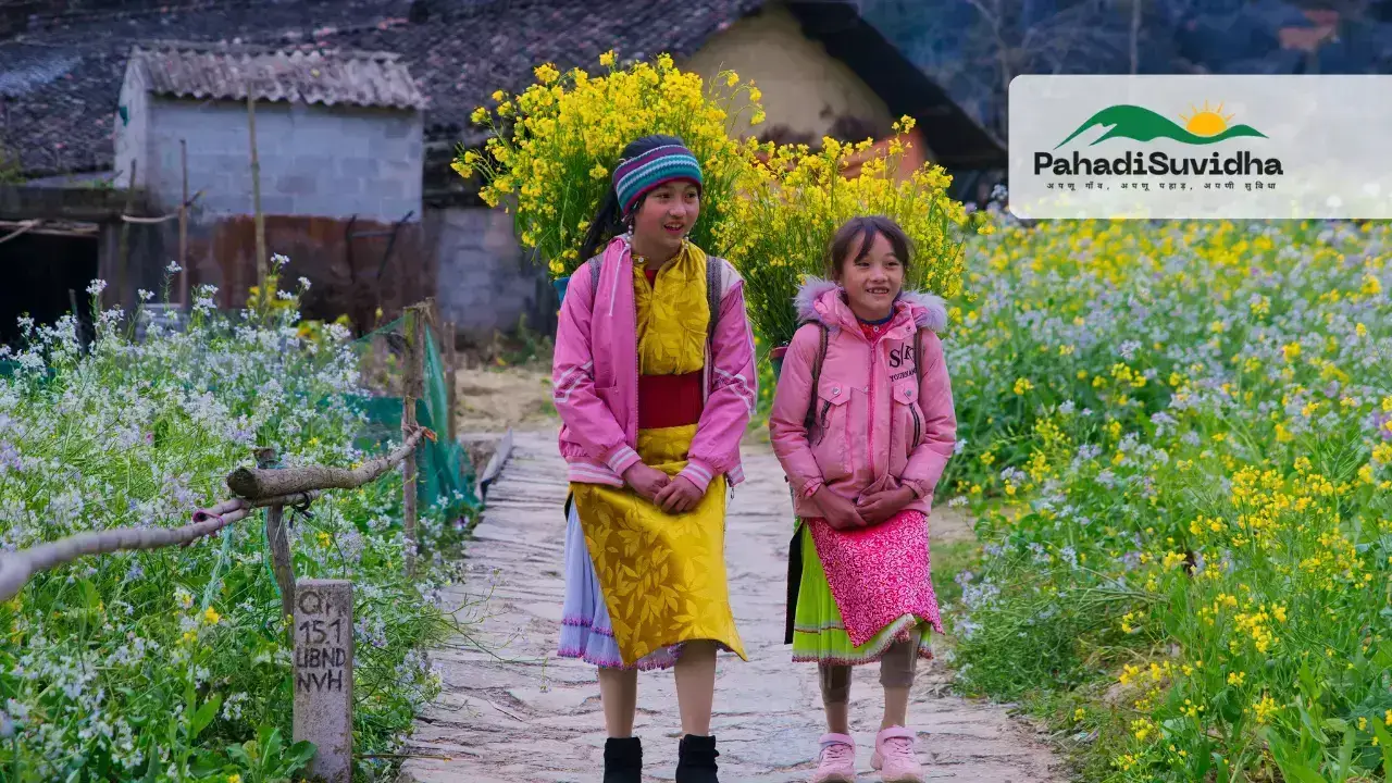 two children walking
