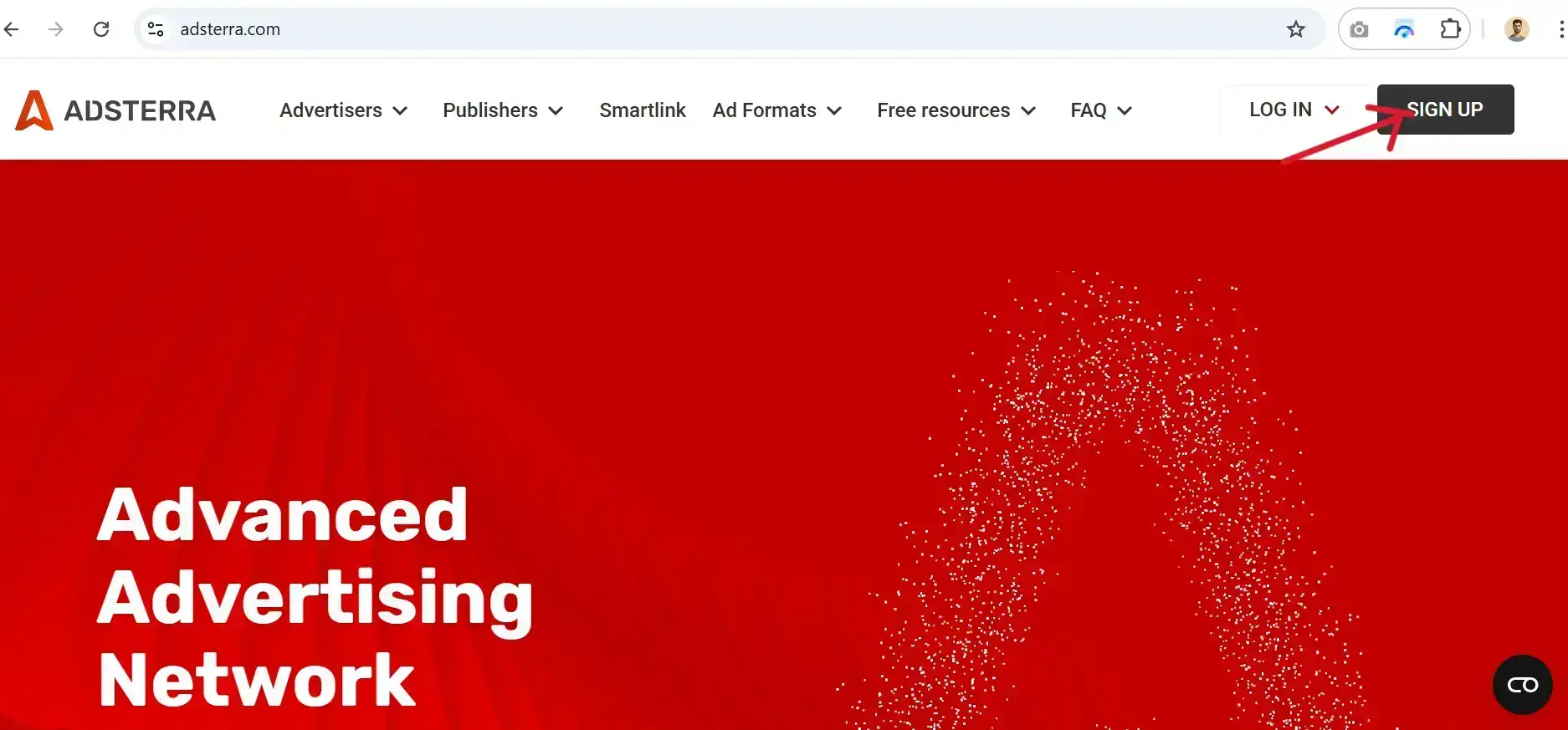 Sign up With Adsterra